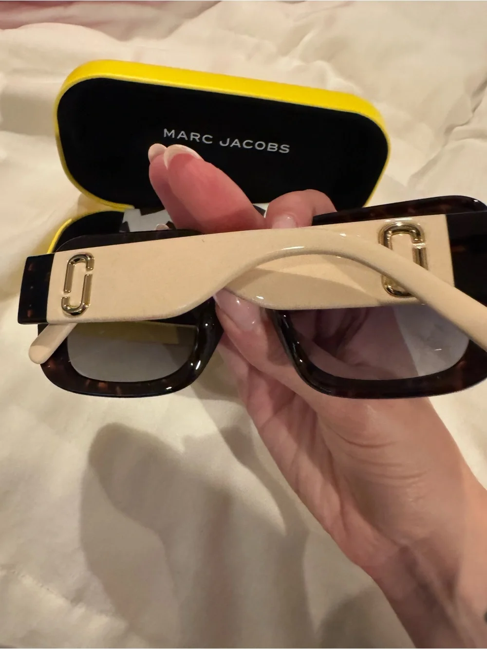 Marc Jacobs Black Oversized Square Sunglasses with Dark Lenses